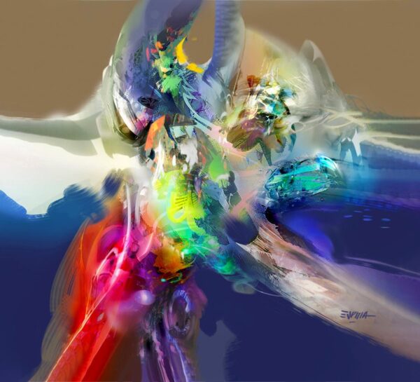 Cuadro abstracto Orión de edición limitada en acrílico sobre lienzo.