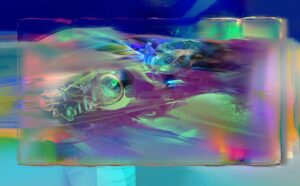 Cuadro abstracto Cocoon pintado a mano en acrílico sobre lienzo con veladuras y texturas atmosféricas.