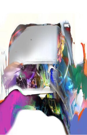 Cuadro abstracto Polar acrílico sobre lienzo de gran formato.